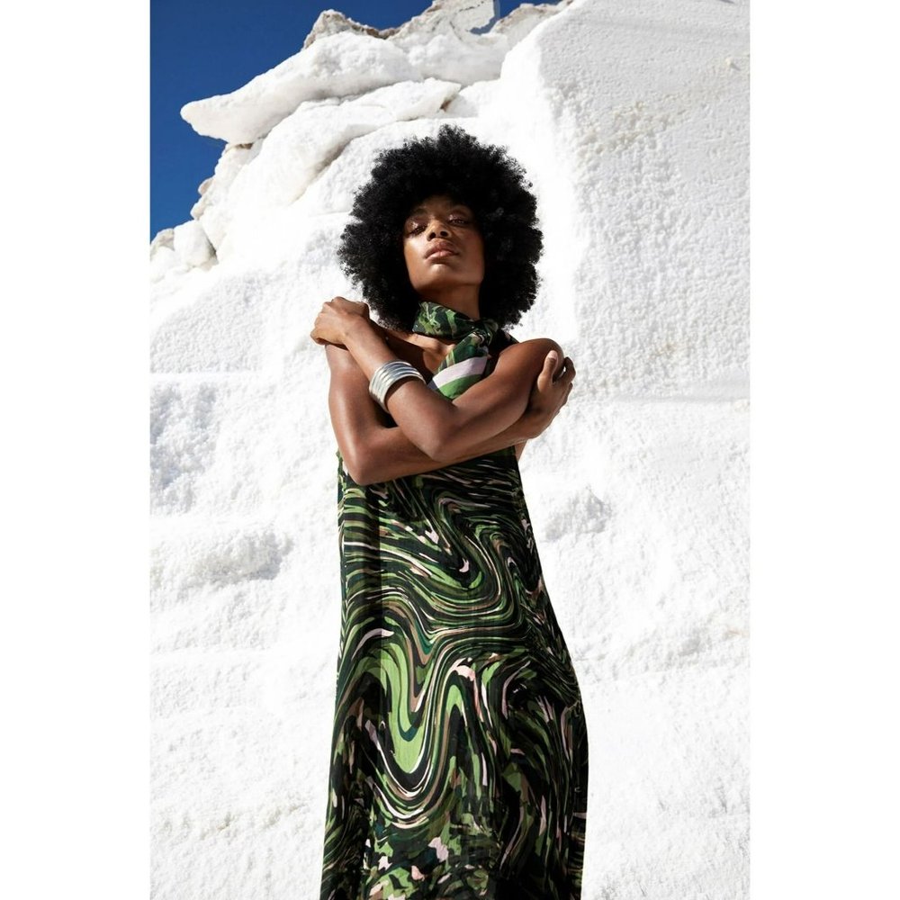 One Season Australia Playa Grande Antoinette Slip Dress Green Medium